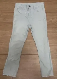 H&M キッズ パンツ 145 150 水色 ハートポケット 女の子 ストレッチ