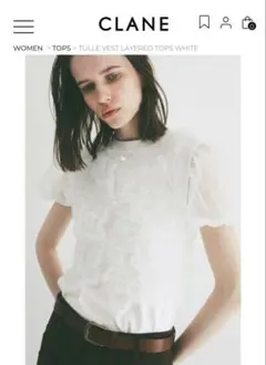 【CLANE】フリルレイヤード 半袖Tシャツ ホワイト 2026年最新】CLANE カラー：ホワイト系 レディース 半袖(Tシャツ) T