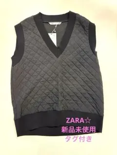 ☆新品未使用タグ付き☆ZARA☆キルティング Vネックベスト ゴルフウェア