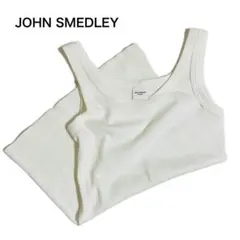 美品　JOHN SMEDLEY ジョン スメドレー　リブ　タンクトップ　ホワイトのサムネイル