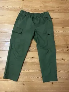 オリーブグリーン カーゴパンツ ゴムウエスト