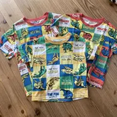 恐竜デザイン Tシャツ 3枚セット 90cm100cm120cm