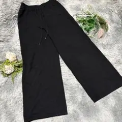 UNIQLO ドローストリングイージーワイドパンツゴムウエスト　ブラック　M