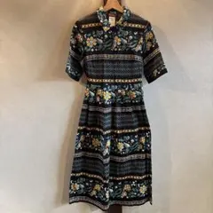【Max Mara STUDIO】花柄 シャツワンピース 半袖 38