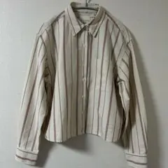 ユニクロ　オックスフォードシャツ/ストライプ　ナチュラル