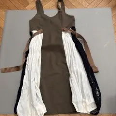 No.86 キャミワンピース カーキブラウン ロング M