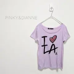 ピンキー&ダイアン　ラインストーン　半袖Tシャツ　Y2K　綿100　パープル　Mのサムネイル
