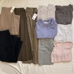 オフィスカジュアル　春　きれいめ通勤コーデ　とろみブラウス　Mサイズ中心