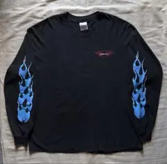 【USA製】90s バイク choppers ブルーフレイム ロンT ファイヤー