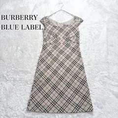 極美品★バーバリーブルーレーベル フレンチスリーブ ワンピース ノバチェック