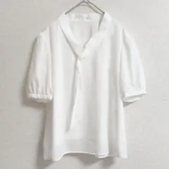 美品 s0599 【a.v.v】 半袖ボウタイブラウス タンクトップインナー付き