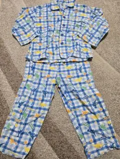 恐竜柄チェックパジャマ110