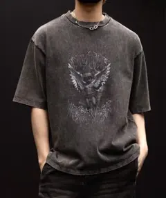 【CLEL】ハイヴィンテージデザイン半袖プリントTシャツ