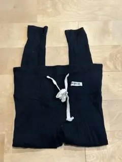 ブラック リブ編み マタニティパンツ L
