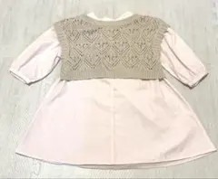 petit main 90 ベスト&シャツワンピース