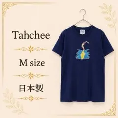 【美品】Tahchee Tシャツ 半袖 クルーネック 刺繍 ブルー Mのサムネイル