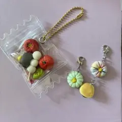 ミニチュア和菓子キーホルダー　チャームセット