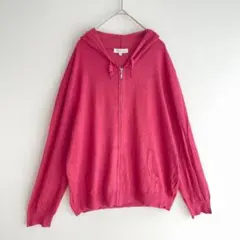 クロッシー ラズベリー ニットパーカー フルジップ 3L 羽織 フーディ 希少