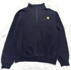Carhartt ブラック ハーフジップ トレーナー L
