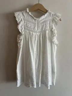 petit main プティマイン 刺繍ブラウス ホワイト 120のサムネイル
