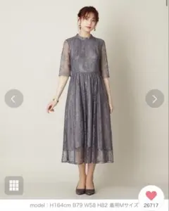 Aimer エメ　ラッセルレース7分袖ロングドレス