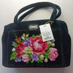 FEILER 花柄刺繍 ハンドバッグ 黒　正規品　新品
