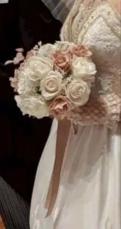 ♡結婚式♡　ブーケ　ブートニア　アイボリー　ブラウン　ラウンド型