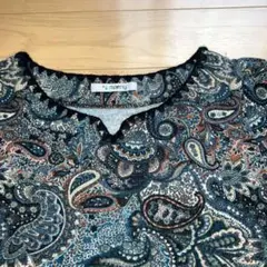 ペイズリー柄 半袖チュニック　秋冬