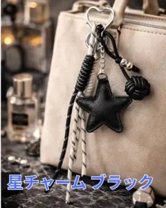 ★スター チャーム 星★ キーホルダー レザー チャーム