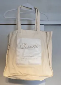 ロゴステッチキャンバストートバッグ アイボリー