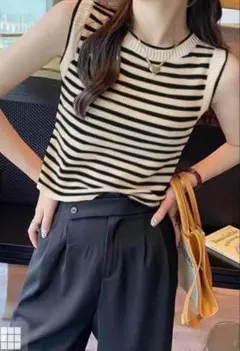 GRL ボーダー柄　ニット　タンクトップ　トップス