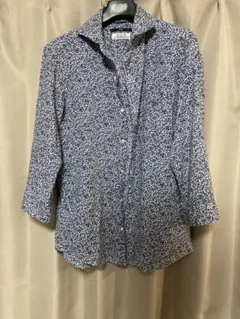 SHIPS 花柄シャツ 七分袖 ブルーのサムネイル