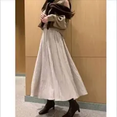 SNIDEL スナイデル プリーツスカート ロング フレア ベージュ F