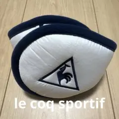 ルコック　イヤーマフ　耳当て　ホワイト✖️ネイビー　内側ファー