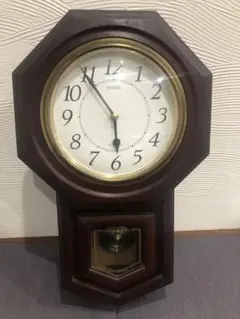 CITIZEN 八角形掛時計 ブラウン