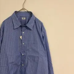 ！新品未使用！タグ付き　UNIQLO ユニクロ ストライプシャツ 長袖 ブルー