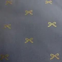 難アリブロード生地ハギレリボン柄グレー110✕50cm