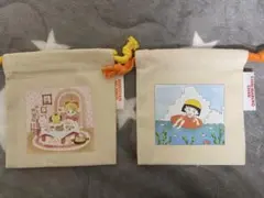 【スリーコインズ】りぼん　ちびまる子ちゃんミニ巾着セット