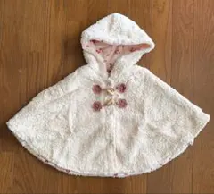 【新品未使用タグ付き】フリース ベビーポンチョ フラワープリント