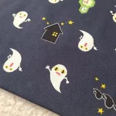 オックス生地　ねないこだれだ　ネイビー