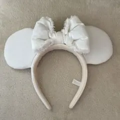 ディズニーランド カチューシャ 白 ホワイト デニム ミニー