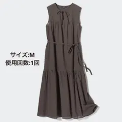 完売品 ユニクロ ライトコットンワンピース チェック M 34BROWN