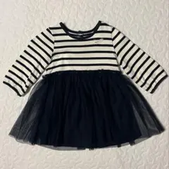 プチバトー　12m/74cm ボーダーチュールワンピース