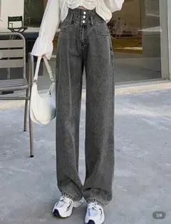 SHEIN ハイウエスト　デニムパンツ