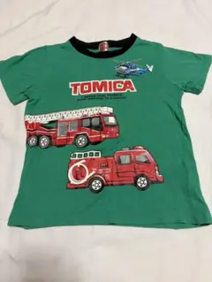 トミカ 半袖Tシャツ グリーン 消防車 ヘリコプター