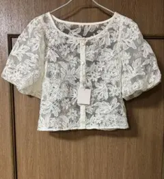 NICE CLAUP フラワー刺繍レースブラウスのサムネイル