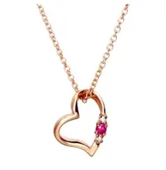 新品　ルビー　ダイヤ　ピンゴールドネックレス