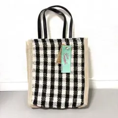 【新品】リラキャンベル チェック ハンドバッグブラック ホワイト