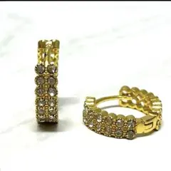 ゴールド フープジルコニア ピアス