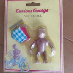 おさるのジョージ ソフトドール 窓拭き フィギュア